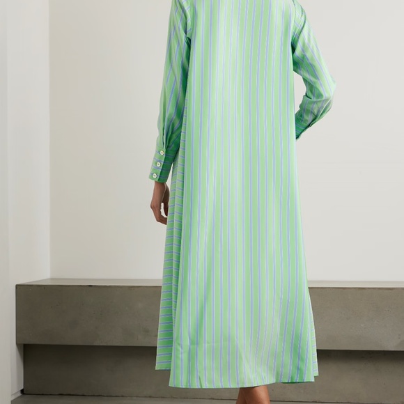 Thierry Colson The Alla Striped Silk Midi Dress, M, Like New - Picture 4 of 8